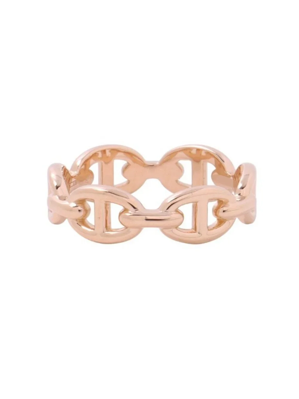 Hermes Ring Chaine D'Ancre PM 18K Pink Gold 54 Enchainee